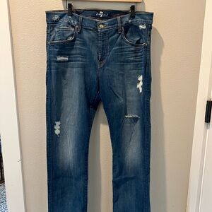 7 For All Mankind Men's Relaxed Blue Jeans